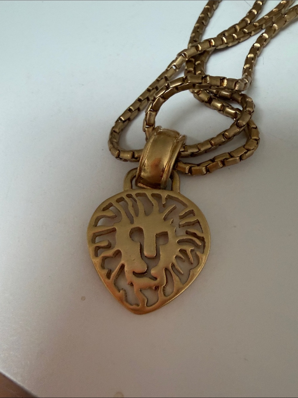 Anne Klein Gold-Tone Heart Pendant Necklace with Lion Motif - Picture 3 of 4